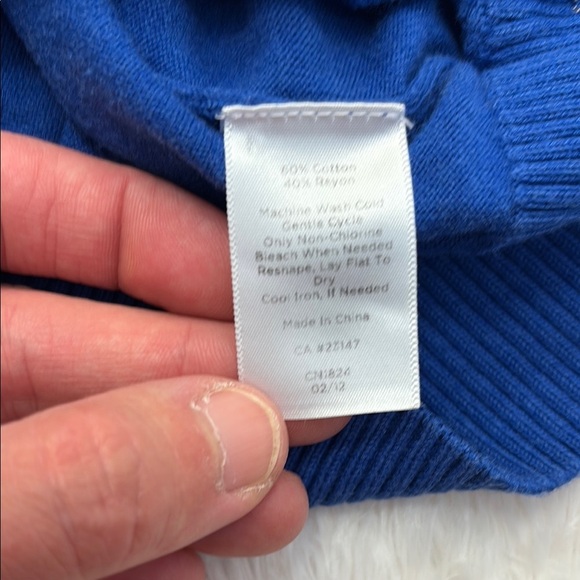 Talbots Blue Short Sleeve Sweater - Picture 5 of 7